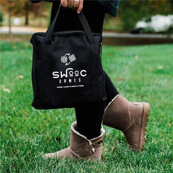 SWOOC Games - 2-in-1 Reversible Giant Checkers & Tic Tac Toe Game - Picture 6 of 7